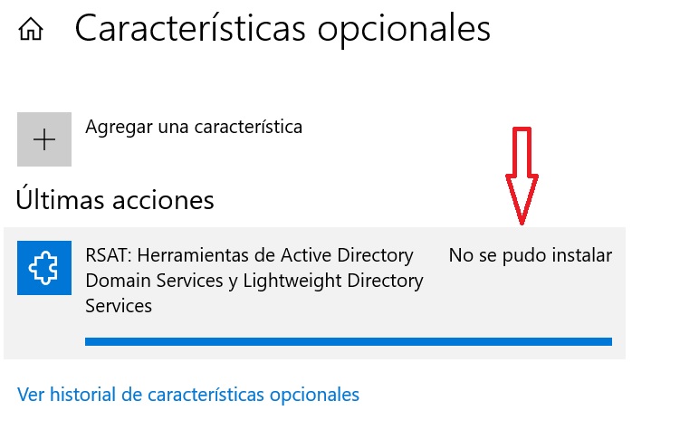 Rsat: Active Directory No se pudo instalar